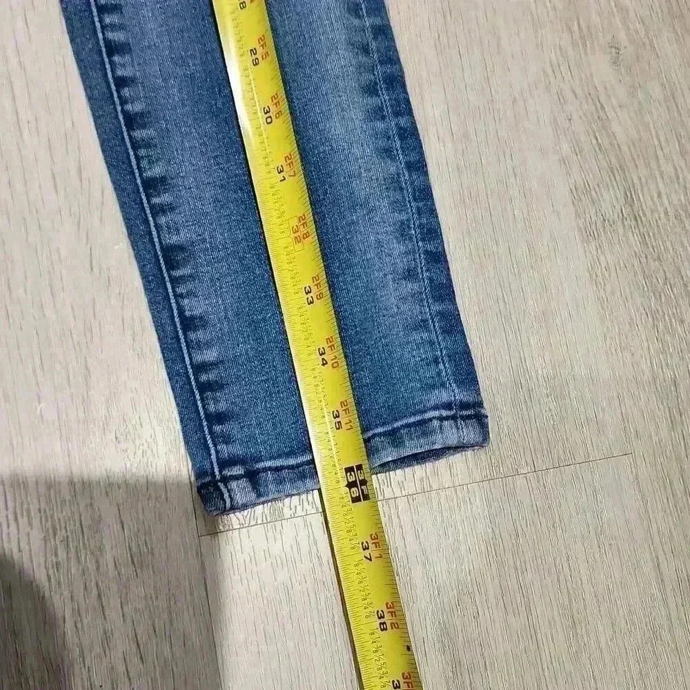 Pilcro and the Letterpress Women's Mid-Rise Distressed Skinny Jeans Blue Size 25 - Picture 2 of 9